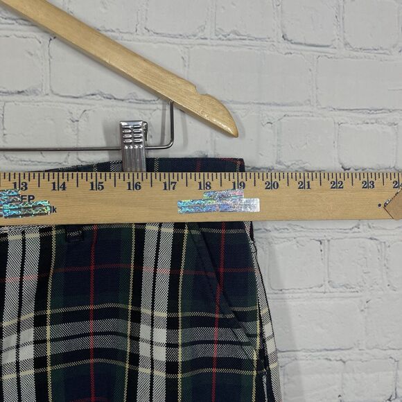 VTG Y2k Tommy Hilfiger Mini Skirt Women Size 16 Plaid Tartan Cargo Dark Academia - Picture 5 of 8